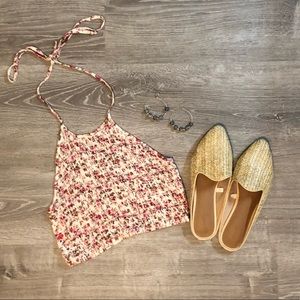 Floral halter crop top